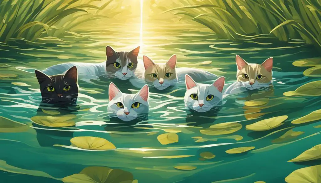 Colorpoint Shorthair Cats swimming