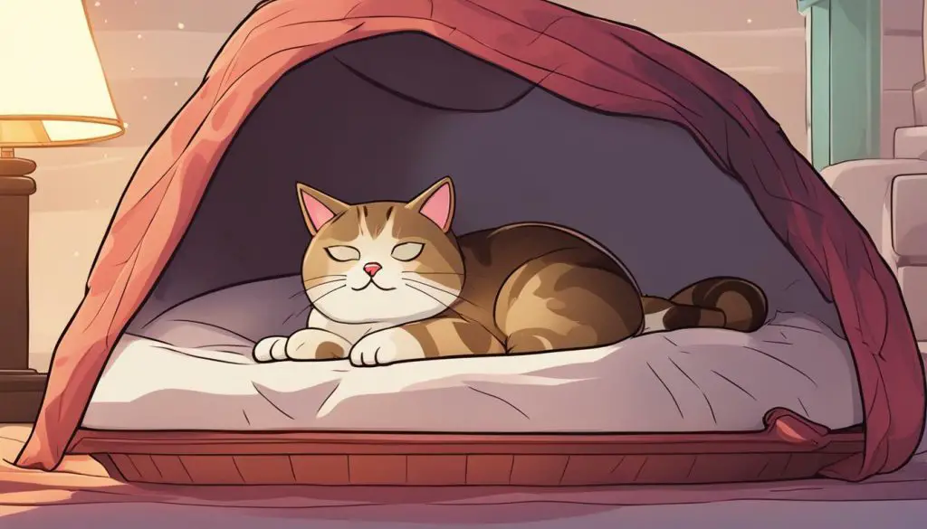 cat in warm bed