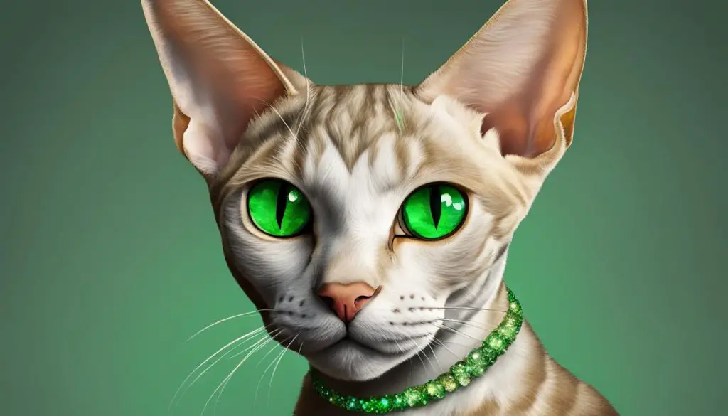 Devon Rex Cat with Green Eyes