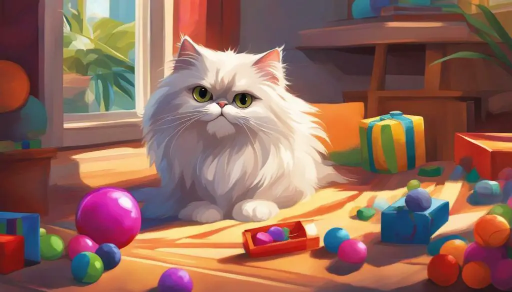 Persian Cat Playing with Toys