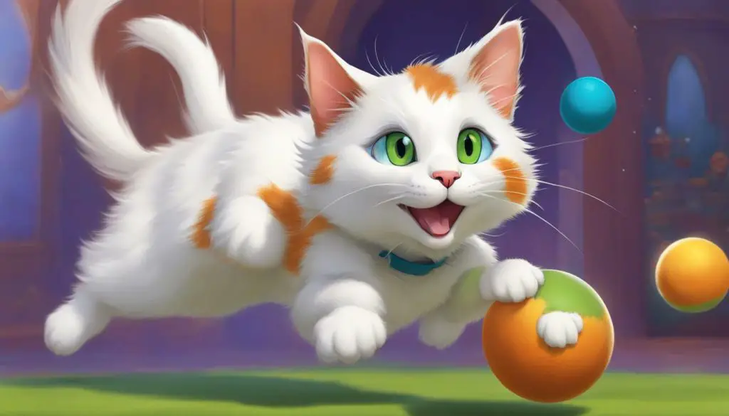 Turkish Van Cat Playing with Toy Ball