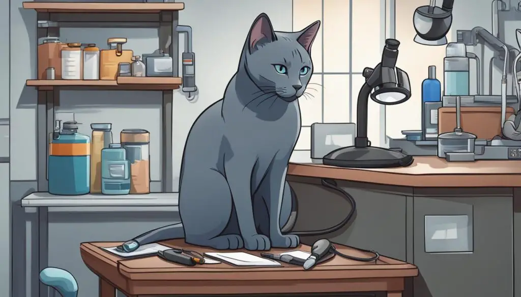 How frequently do Russian Blue Cats require veterinary check-ups?