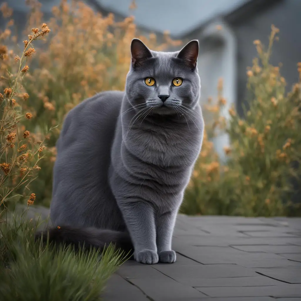 Chartreux cat blue-gray coat