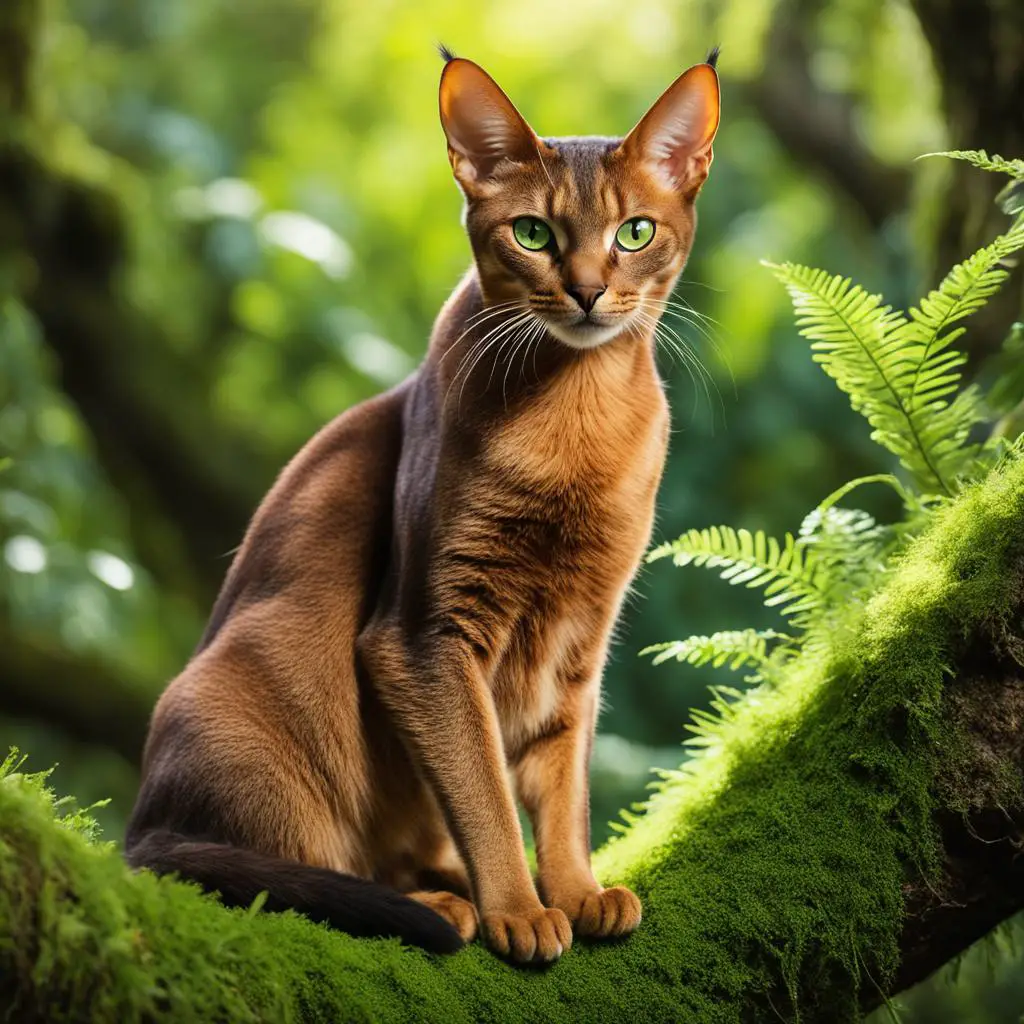 Green-eyed Abyssinian cat